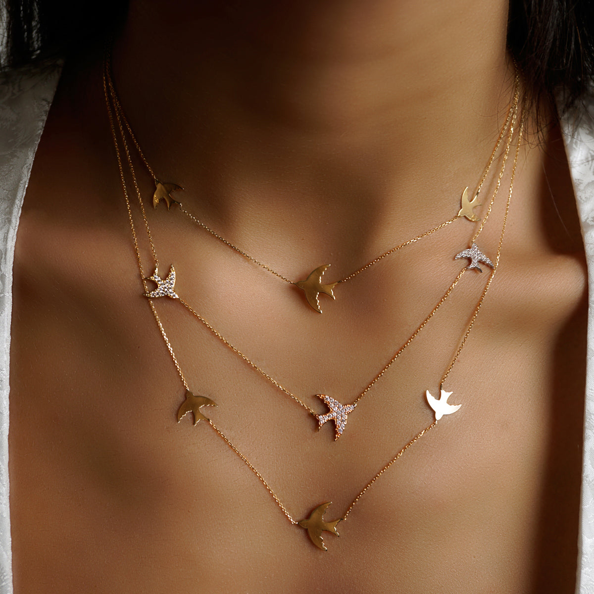 Fly me to the moon Zircon Necklace