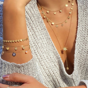 Shimmering Multi Golden Eclipse Choker Necklace- Adjustable