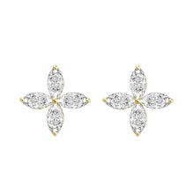 Marquise Flower Diamond Stud Earrings
