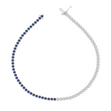 Undecided Tennis Bracelet, Diamond & Blue Sapphire