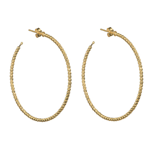 BELUGA HOOPED EARRINGS, GOLD