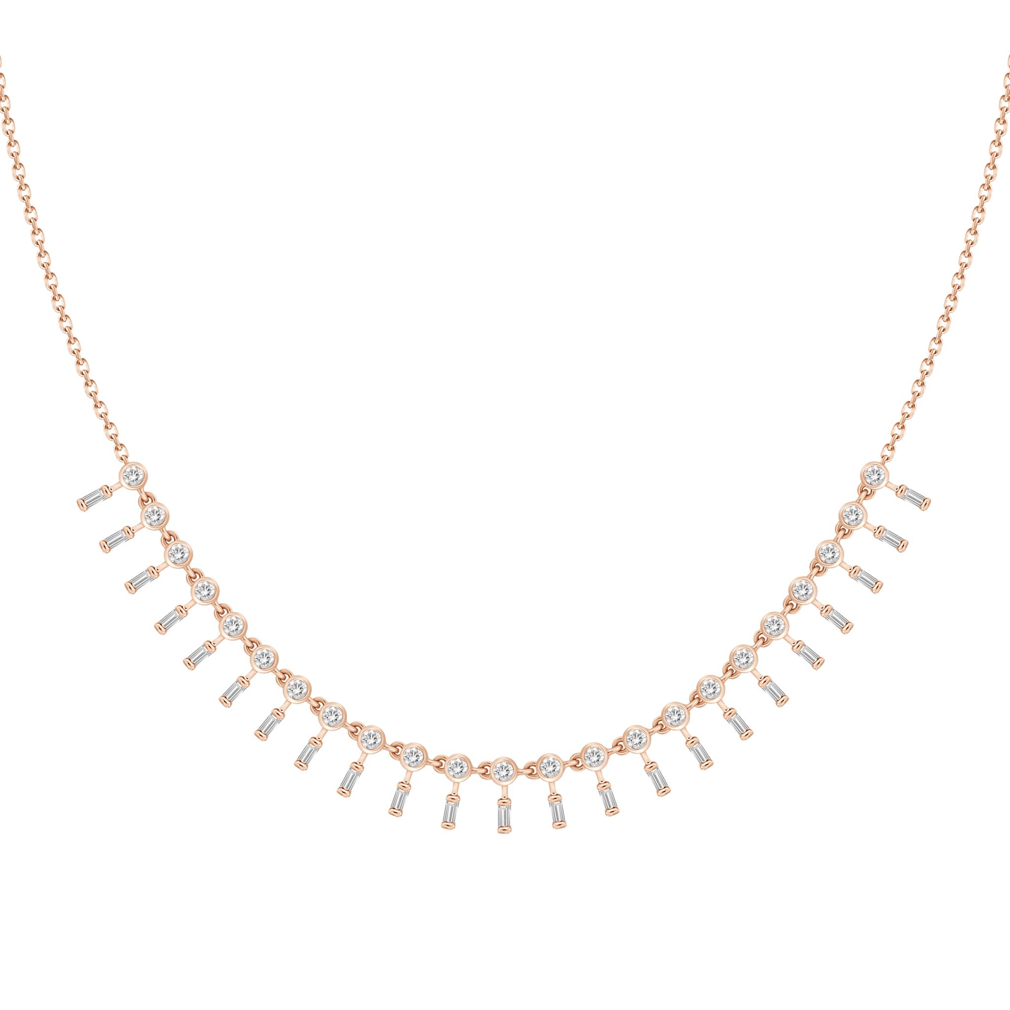 Baguette Diamond Drop Necklace Talia Naomi Jewellery