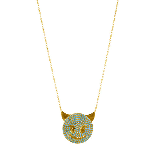TRUST ISSUES TURQUOISE NECKLACE GOLD