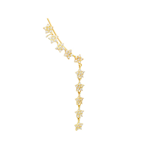 Pendiente de barra Shooting Star, ear cuff, oro