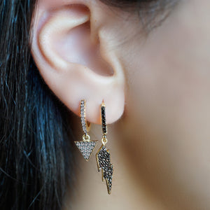 ILLUMINATI BLACK SLEEPER HOOP EARRINGS