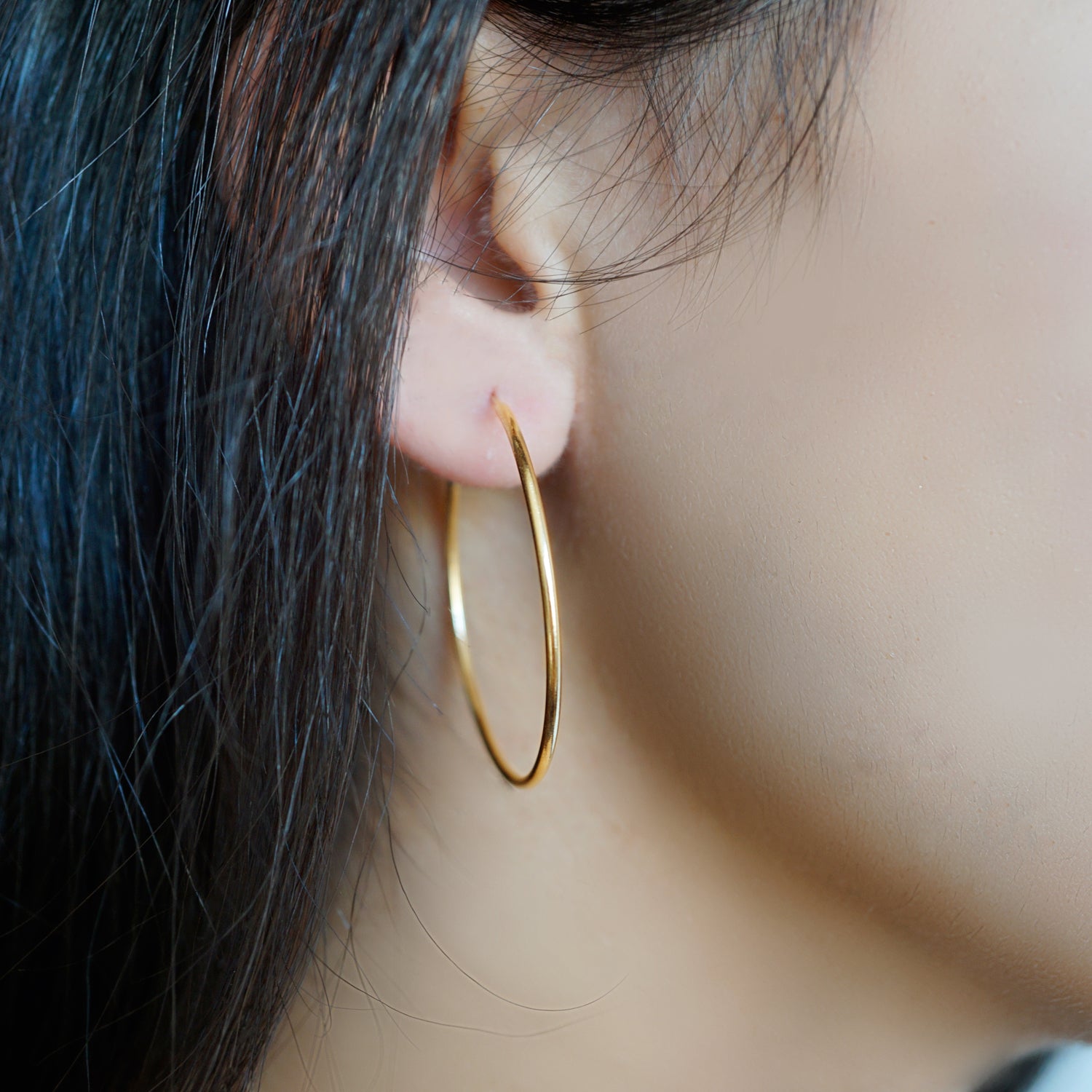 Very thin deals gold hoop earrings