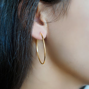 Skinny Gold Hoop Earrings Small