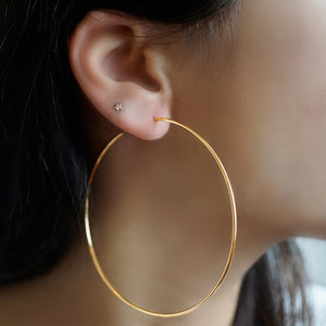 Skinny Gold Hoop Earrings Large