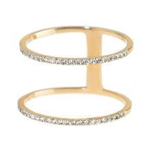 DOUBLE BAND DIAMOND RING, ROSE GOLD