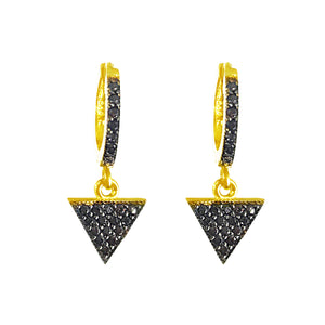 ILLUMINATI BLACK SLEEPER HOOP EARRINGS