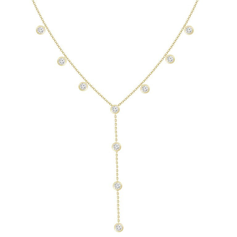 Diamond Drip Lariat Necklace