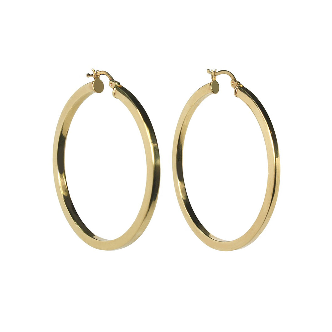 KHALEESI SQUARED HOOPED EARRINGS, GOLD