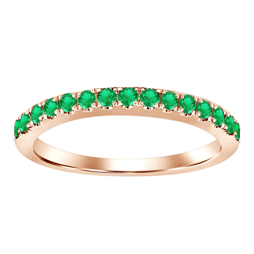 Emerald Diamond Band Ring