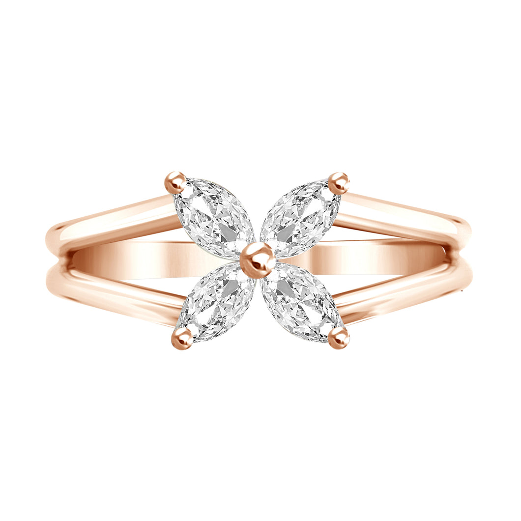 Lotus Flower Diamond Ring