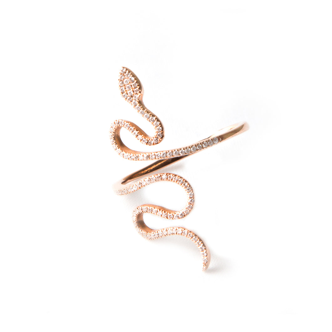 SNAKE RING, ROSE GOLD WHITE DIAMOND ONLINE EXCLUSIVE