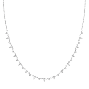Pear & Round Diamond Scatter Necklace