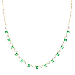 Diamond & Emerald Scatter Necklace