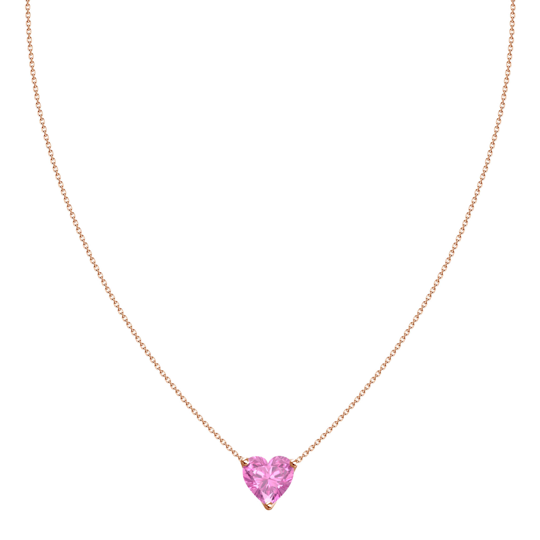 Pink Sapphire Heart Necklace Talia Naomi Jewellery