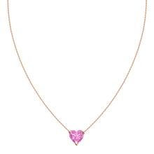 Pink Sapphire Heart Necklace