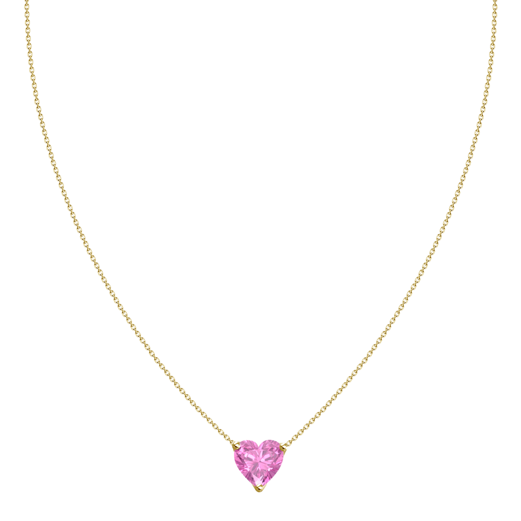 Pink Sapphire Heart Necklace