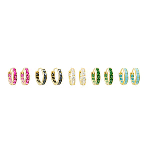 HOT PINK PAVE ETERNITY HOOPS