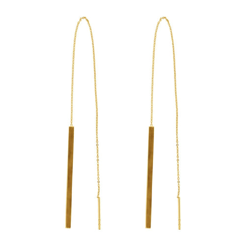 Drop Me A Line Chain Threader Earrings